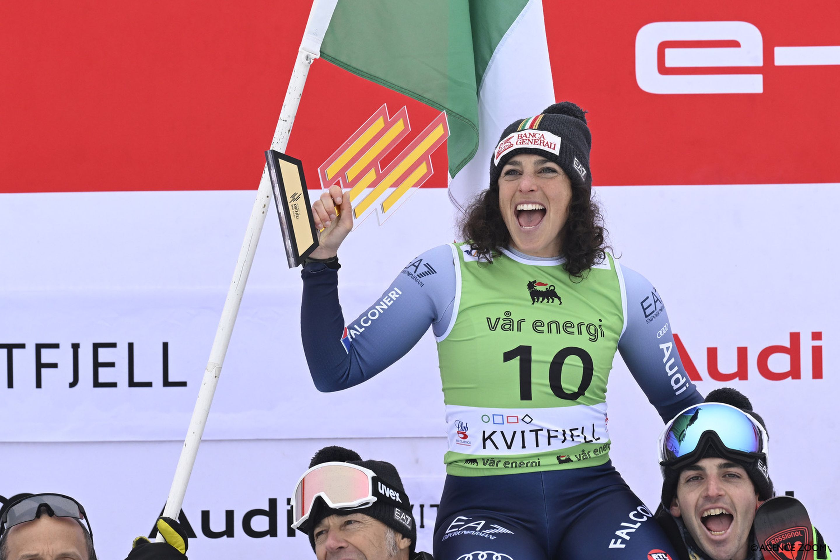 Federica Brignone (ITA) celebrates her 25th World Cup win on Sunday (Agence Zoom)