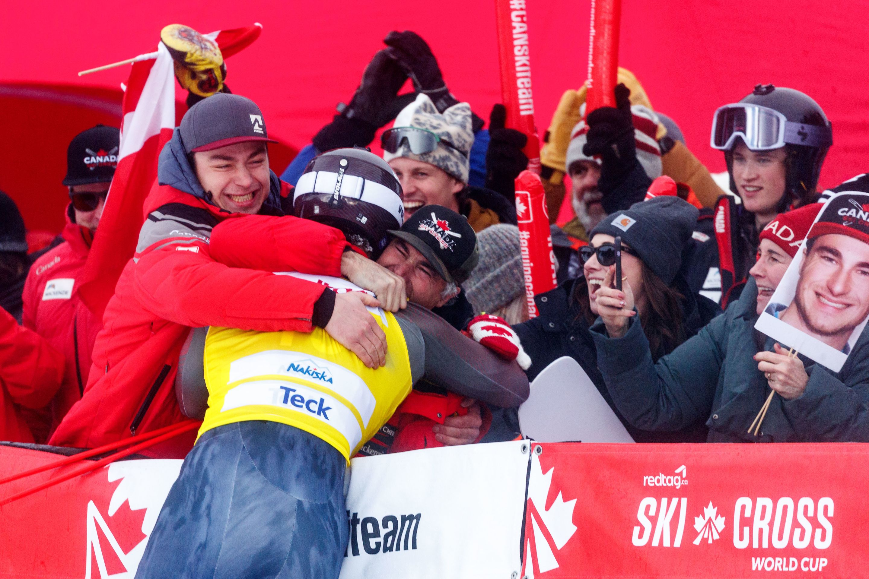 Reece Howden is congratulated by family and friends after winning the big final (GEPA)